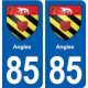 85 Angles blason autocollant plaque stickers ville