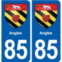 85 Angles blason autocollant plaque stickers ville