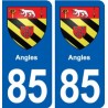 85 Angles blason autocollant plaque stickers ville