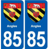 85 Angles blason autocollant plaque stickers ville