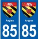 85 Angles blason autocollant plaque stickers ville