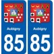 85 Aubigny blason autocollant plaque stickers ville