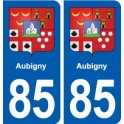 85 Aubigny blason autocollant plaque stickers ville
