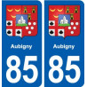85 Aubigny blason autocollant plaque stickers ville