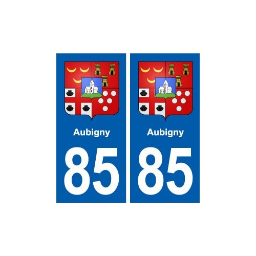 85 Aubigny blason autocollant plaque stickers ville