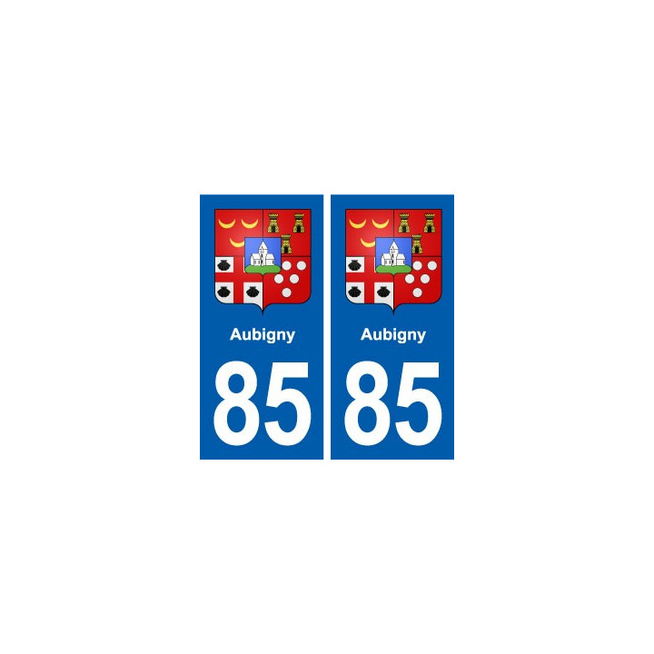 85 Aubigny blason autocollant plaque stickers ville