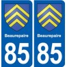 85 Beaurepaire blason autocollant plaque stickers ville