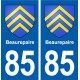 85 Beaurepaire blason autocollant plaque stickers ville