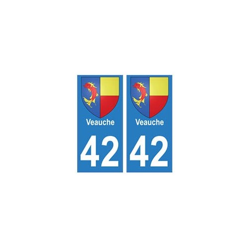 42 Veauche autocollant plaque blason armoiries stickers département