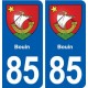 85 Bouin blason autocollant plaque stickers ville