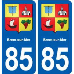 85 Brem-sur-Mer blason autocollant plaque stickers ville