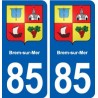 85 Brem-sur-Mer blason autocollant plaque stickers ville