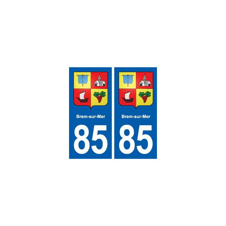 85 Brem-sur-Mer blason autocollant plaque stickers ville
