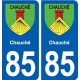 85 Chauché blason autocollant plaque stickers ville