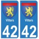 42 Villars autocollant plaque blason armoiries stickers département