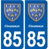 85 Clouzeaux  blason autocollant plaque stickers ville