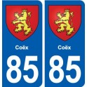 85 Coëx blason autocollant plaque stickers ville