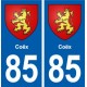 85 Coëx blason autocollant plaque stickers ville