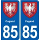 85 Cugand blason autocollant plaque stickers ville