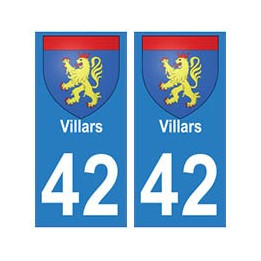 42 Villars autocollant plaque blason armoiries stickers département