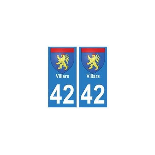42 Villars autocollant plaque blason armoiries stickers département