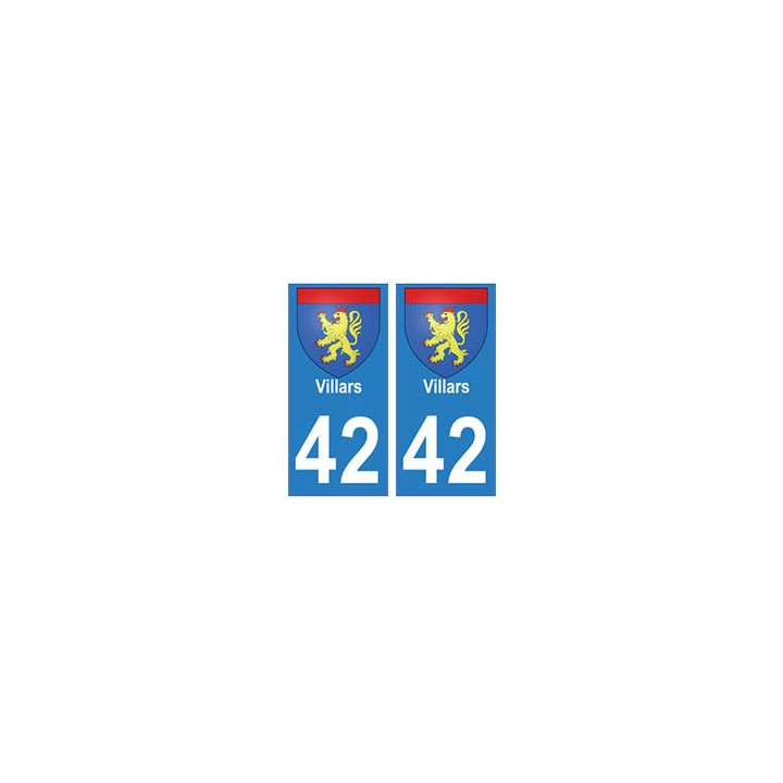42 Villars autocollant plaque blason armoiries stickers département