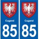 85 Cugand blason autocollant plaque stickers ville