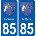 85 La Verrie blason autocollant plaque stickers ville