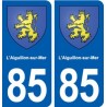 85 L'Aiguillon-sur-Mer blason autocollant plaque stickers ville