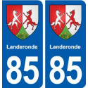 85 Landeronde blason autocollant plaque stickers ville