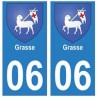 06 Grasse ville autocollant plaque