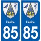 85 L'épine blason autocollant plaque stickers ville