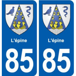 85 L'épine blason autocollant plaque stickers ville