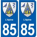85 L'épine blason autocollant plaque stickers ville