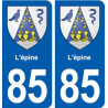 85 L'épine blason autocollant plaque stickers ville