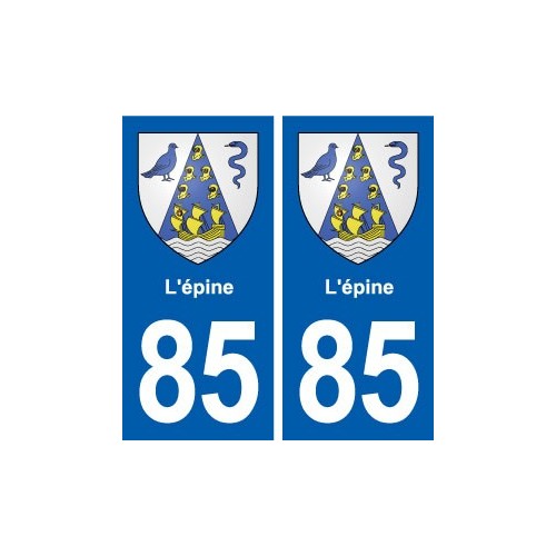 85 L'épine blason autocollant plaque stickers ville