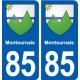 85 Montournais blason autocollant plaque stickers ville