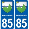 85 Montournais blason autocollant plaque stickers ville