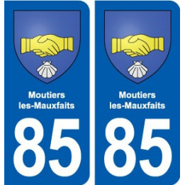 85 Moutiers-les-Mauxfaits blason autocollant plaque stickers ville