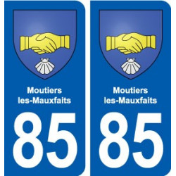 85 Moutiers-les-Mauxfaits blason autocollant plaque stickers ville