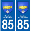 85 Moutiers-les-Mauxfaits blason autocollant plaque stickers ville