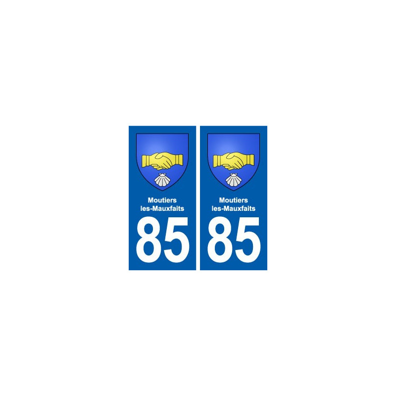 85 Moutiers-les-Mauxfaits blason autocollant plaque stickers ville