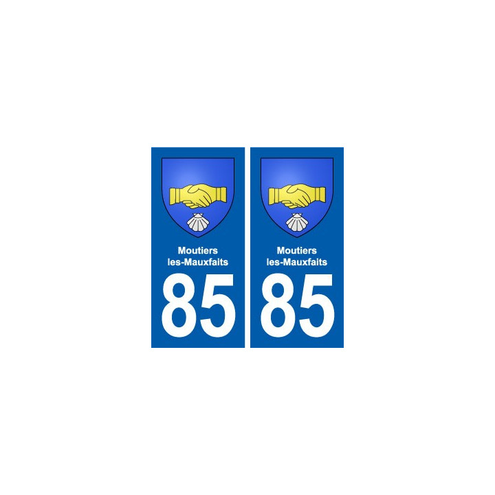 85 Moutiers-les-Mauxfaits blason autocollant plaque stickers ville