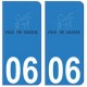 06 Grasse ville autocollant plaque