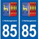 85 L'Herbergement blason autocollant plaque stickers ville