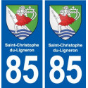 85 Saint-Christophe-du-Ligneron blason autocollant plaque stickers ville