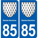 85 Sainte-Hermine blason autocollant plaque stickers ville
