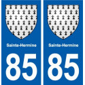 85 Sainte-Hermine blason autocollant plaque stickers ville