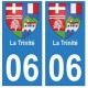 06 La Trinité ville autocollant plaque