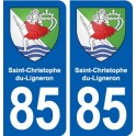 85 Saint-Christophe-du-Ligneron blason autocollant plaque stickers ville
